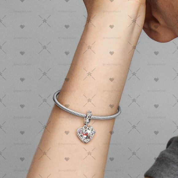 Pandora Disney Winnie the Pooh & Piglet Double Dangle Charm - Picture 2 of 2